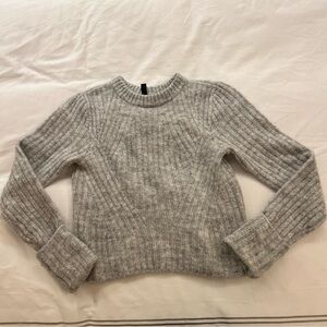 H&M Grey Chunky Knit Crewneck Cozy Thick Wool Alpaca Blend Sweater XSmall EUC